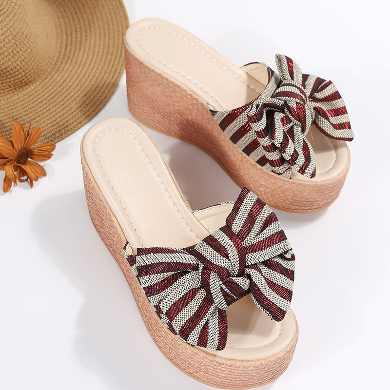 BODUODUO Xiyu Women's Shoes 2020 Summer New Check Bow Fashion Casual Flat Slips Women's Outwear