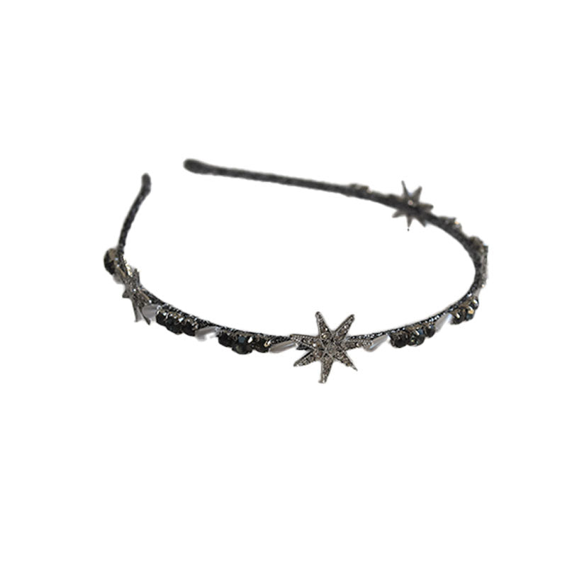 CHUANYANG Headbands 02 Vintage Palace Feng Shui Diamond Hair Hoop Metal Versatile Hair Hoop Forest Korean Thin Edge Simple Hair Hoop