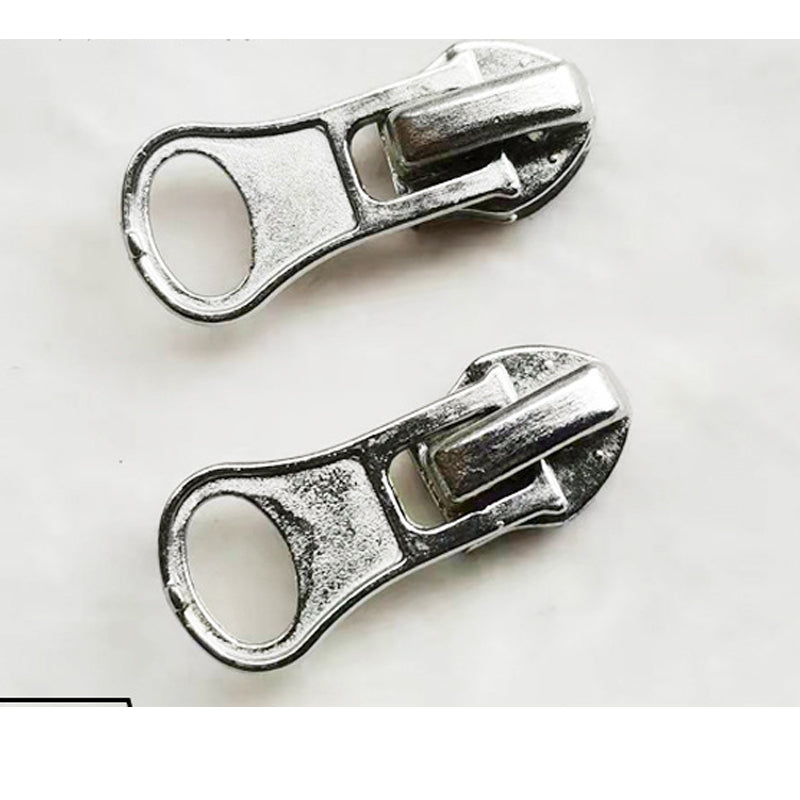 ANXIN No. 5 Automatic Head Zipper Puller Garment Metal Black Self Locking Almond Chips Bags Home Textile Nylon Self Locking Slider Zipper head accessories for clothing Universal zipper head Metal zipper head