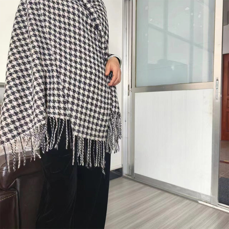 YuXiang Autumn and winter new fashion Thousand birds check cashmere with long warm scarf Scarf Knit