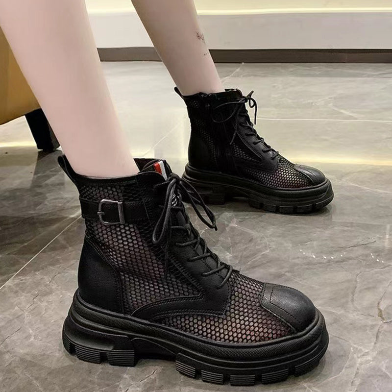 BODUODUO Mesh Martin Boots Women's Summer Thin 2022 New Boots Versatile Fried Street Sandals Short Boots Breathable Fashion Sandals