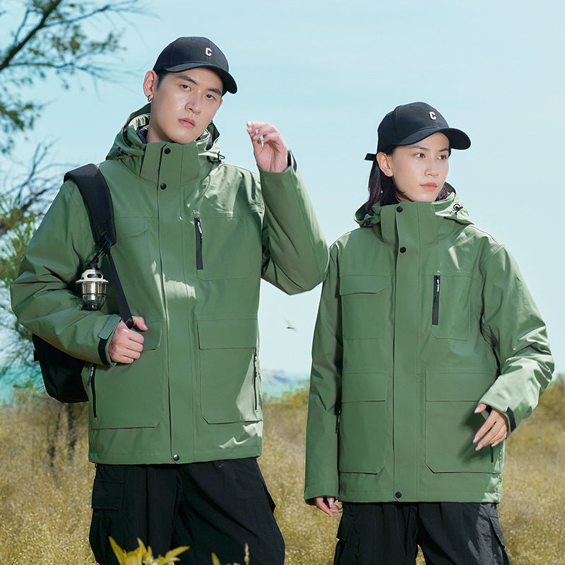 ZHENGNENGLIANG Outdoor casual jacket 2306 Customized winter sprint jacket for couples, outdoor windproof jacket with broken detachable windproof jacket