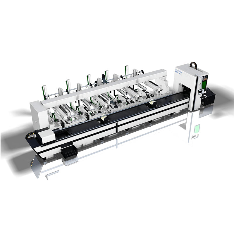 YueGe Automatic feeding two chucks laser tube cutting machine High-power fiber laser cutting machine CNC fiber laser cutting machine