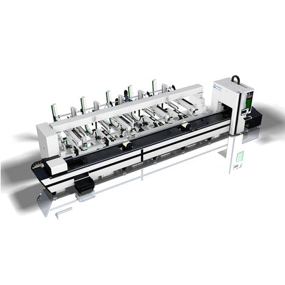 YueGe Automatic feeding two chucks laser tube cutting machine High-power fiber laser cutting machine CNC fiber laser cutting machine