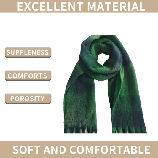 YuXiang Winter new senior sense thickened warm scarf tassel models female AC scarf neck shawl multi-purpose folk style Winter Warmth