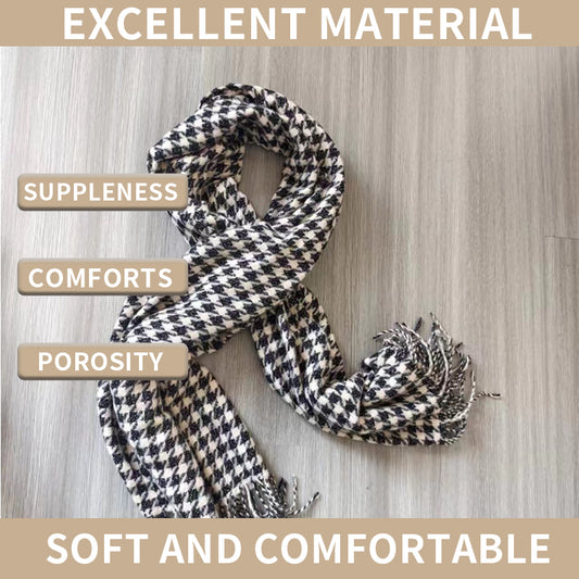 YuXiang Autumn and winter new fashion Thousand birds check cashmere with long warm scarf Scarf Knit