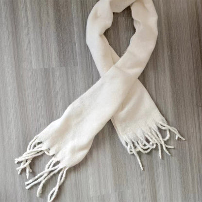 YuXiang New scarf Korean version of the girls autumn and winter senior wild mohair warm monochrome scarves Mohair Thickened