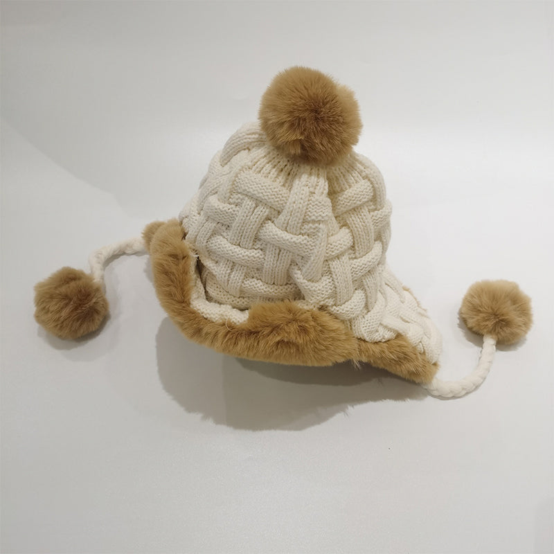 YuXiang Hat winter wool Thunderbolt hat Korean cycling windproof winter warm ear protection thickened velvet cold Cotton cap Ear protection cap Big head circumference furry