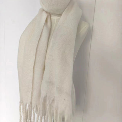 YuXiang New scarf Korean version of the girls autumn and winter senior wild mohair warm monochrome scarves Mohair Thickened