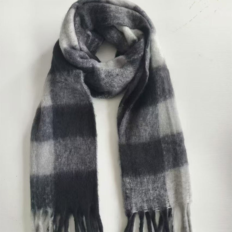 YuXiang Factory direct winter new ladies soft imitation cashmere checkered plaid scarf scarf Solid color Traveling to take pictures