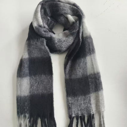 YuXiang Factory direct winter new ladies soft imitation cashmere checkered plaid scarf scarf Solid color Traveling to take pictures