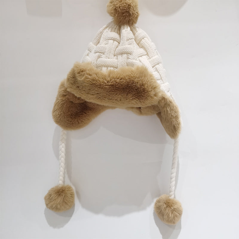 YuXiang Hat winter wool Thunderbolt hat Korean cycling windproof winter warm ear protection thickened velvet cold Cotton cap Ear protection cap Big head circumference furry