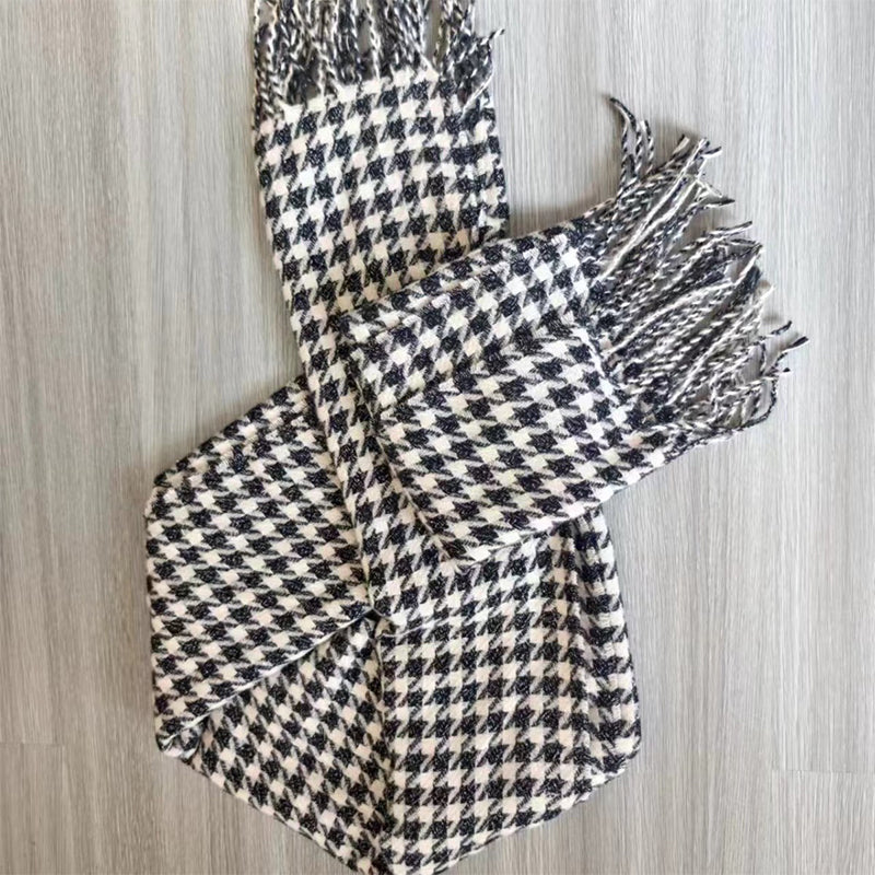 YuXiang Autumn and winter new fashion Thousand birds check cashmere with long warm scarf Scarf Knit