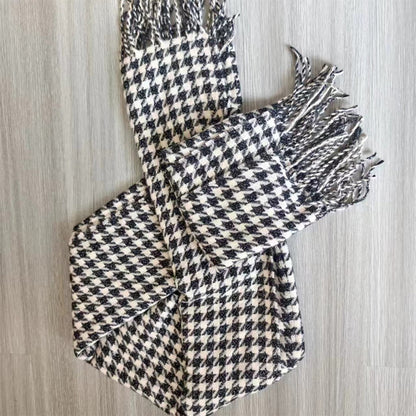 YuXiang Autumn and winter new fashion Thousand birds check cashmere with long warm scarf Scarf Knit