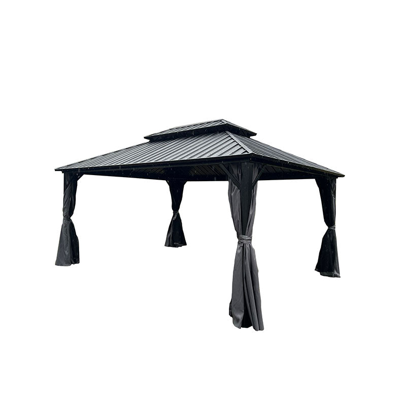 YinShiSheng Aluminium double roof canopy with galvanised sheet YS1089 3.65X4.85M(12'x16') Starting lot size 20 Four Corners Pavilion Sunshade