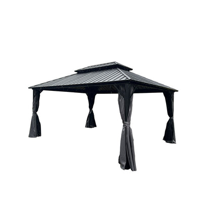 YinShiSheng Aluminium double roof canopy with galvanised sheet YS1089 3.65X4.85M(12'x16') Starting lot size 20 Four Corners Pavilion Sunshade