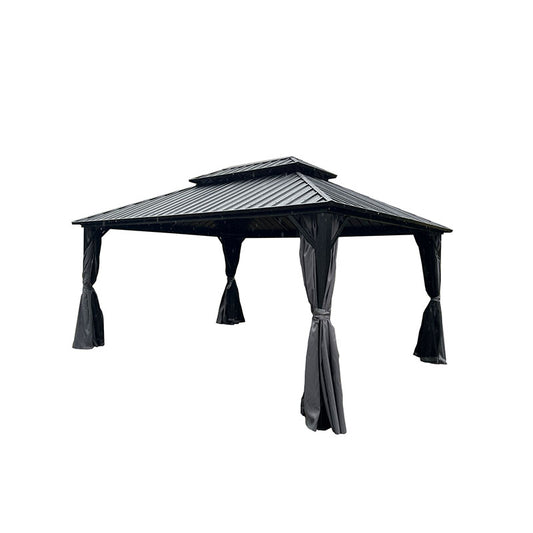 YinShiSheng Aluminium double roof canopy with galvanised sheet YS1089 3.65X4.85M(12'x16') Starting lot size 20 Four Corners Pavilion Sunshade