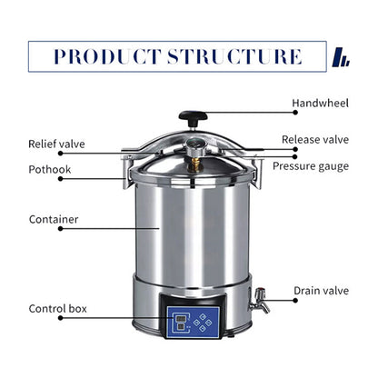 BINJIANG Portable Pressure Steam Sterilizer-Digital Display Automatic Type Constant temperature Liquid Sterilization