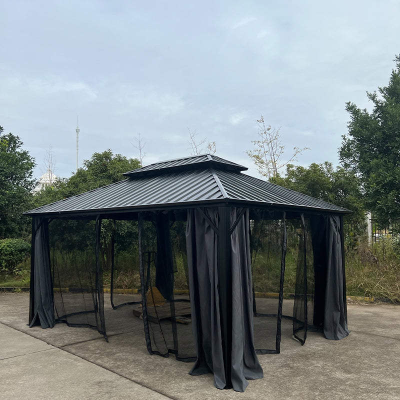 YinShiSheng Aluminium double roof canopy with galvanised sheet YS1099 3.65X4.25M(12'x14') Starting lot size 20 Sunshade Pavilion Sun Protection