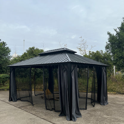 YinShiSheng Aluminium double roof canopy with galvanised sheet YS1099 3.65X4.25M(12'x14') Starting lot size 20 Sunshade Pavilion Sun Protection