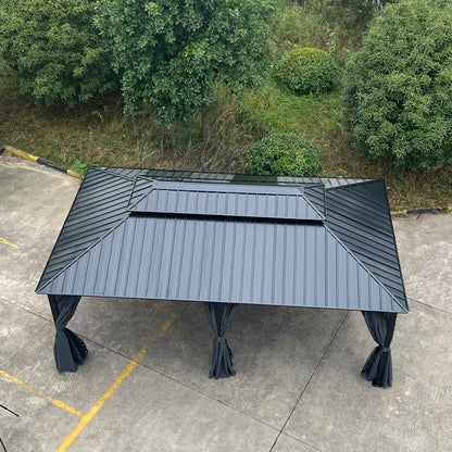 YinShiSheng Aluminium double roof canopy with galvanised sheet YS1090 3.65X6M(12'x20') Starting lot size 20 Patios Modern
