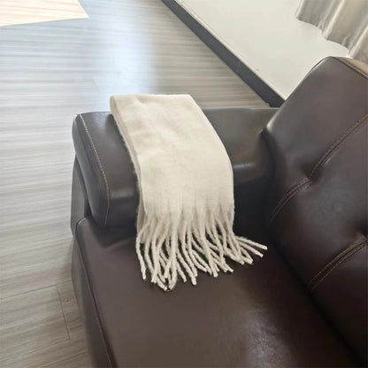 YuXiang New scarf Korean version of the girls autumn and winter senior wild mohair warm monochrome scarves Mohair Thickened