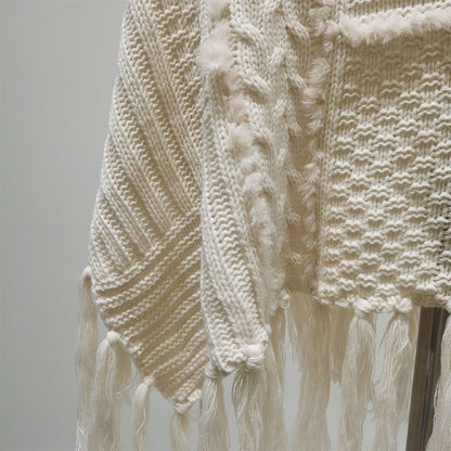 YuXiang New apricot tassel knit sweater high neck spring and autumn retro ladies sweater twill long sleeve Lazy style Thin section