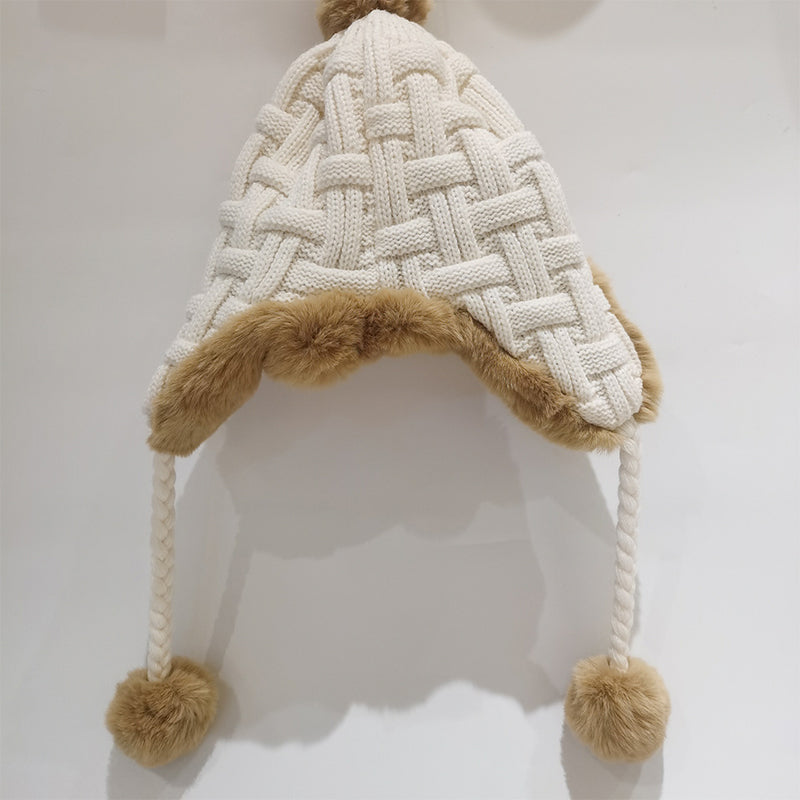 YuXiang Hat winter wool Thunderbolt hat Korean cycling windproof winter warm ear protection thickened velvet cold Cotton cap Ear protection cap Big head circumference furry